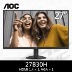 AOC 27B30H 27型IPS窄框液晶螢幕(D-Sub/HDMI/100Hz/Adaptive-Sync)無喇叭