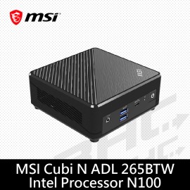 微星msi Cubi N ADL-265BTW-BN100XX(N100/SSD.RAM.HDD.OS選購)黑