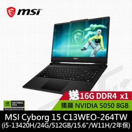 【贈送16GB】微星MSI  Cyborg 15 C13WEO-264TW 15.6吋筆電...