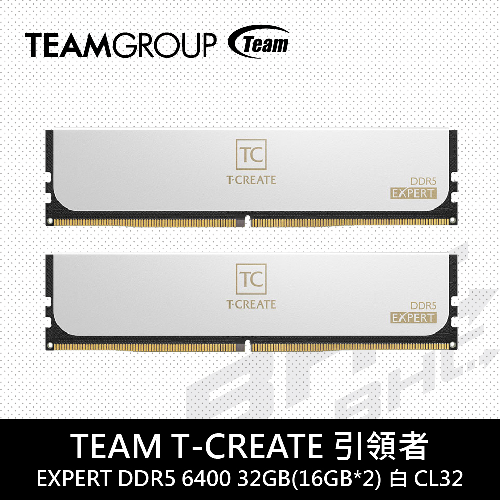 TEAM 十銓 T-CREATE 引領者 EXPERT DDR5 6400 32GB(16GB*2) PC 白CL32