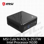 微星msi Cubi N ADL S-251TW-BN1004GS12X11PBF(內建N100/RAM:4GB/SSD:128GB/WIN11 Pro)