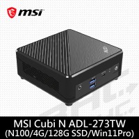微星msi Cubi N ADL-273TW-BN1004GS12X11PBA(intel N100/4G/128G/WIN11 Pro)