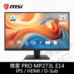 MSI 微星 PRO MP273L E14 (D-SUB/HDMI/1ms/144Hz/內建SP)27吋IPS低藍光液晶螢幕