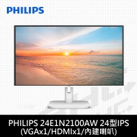 PHILIPS 飛利浦 24E1N2100AW 24型IPS液晶螢幕(D-sub/HDMI/120Hz/音源輸入喇叭輸出/1ms)白