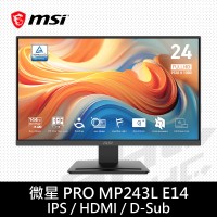 MSI 微星 PRO MP243L E14(VGA/HDMI/144Hz)24吋 IPS低藍光液晶螢幕