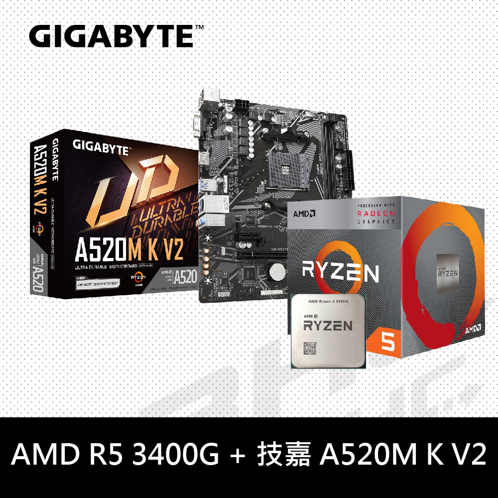 [618-AMD出擊]AMD R5-3400G  +  技嘉 A520M K V2