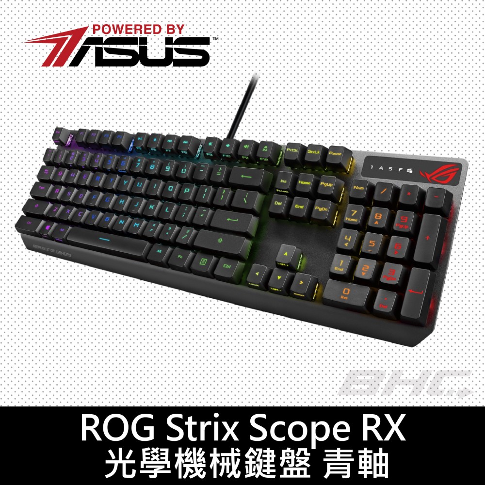 華碩 ROG STRIX SCOPE RX-BL 青軸(贈電競鼠墊)電競鍵盤