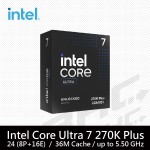 Intel® Core Ultra 7 270K Plus 24核心處理器 3.7GHz(Turbo 5.4GHz) / L3 36MB/125W