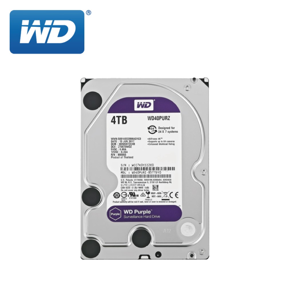 威騰 WD 4TB /64M/PURZ/紫標/3年保