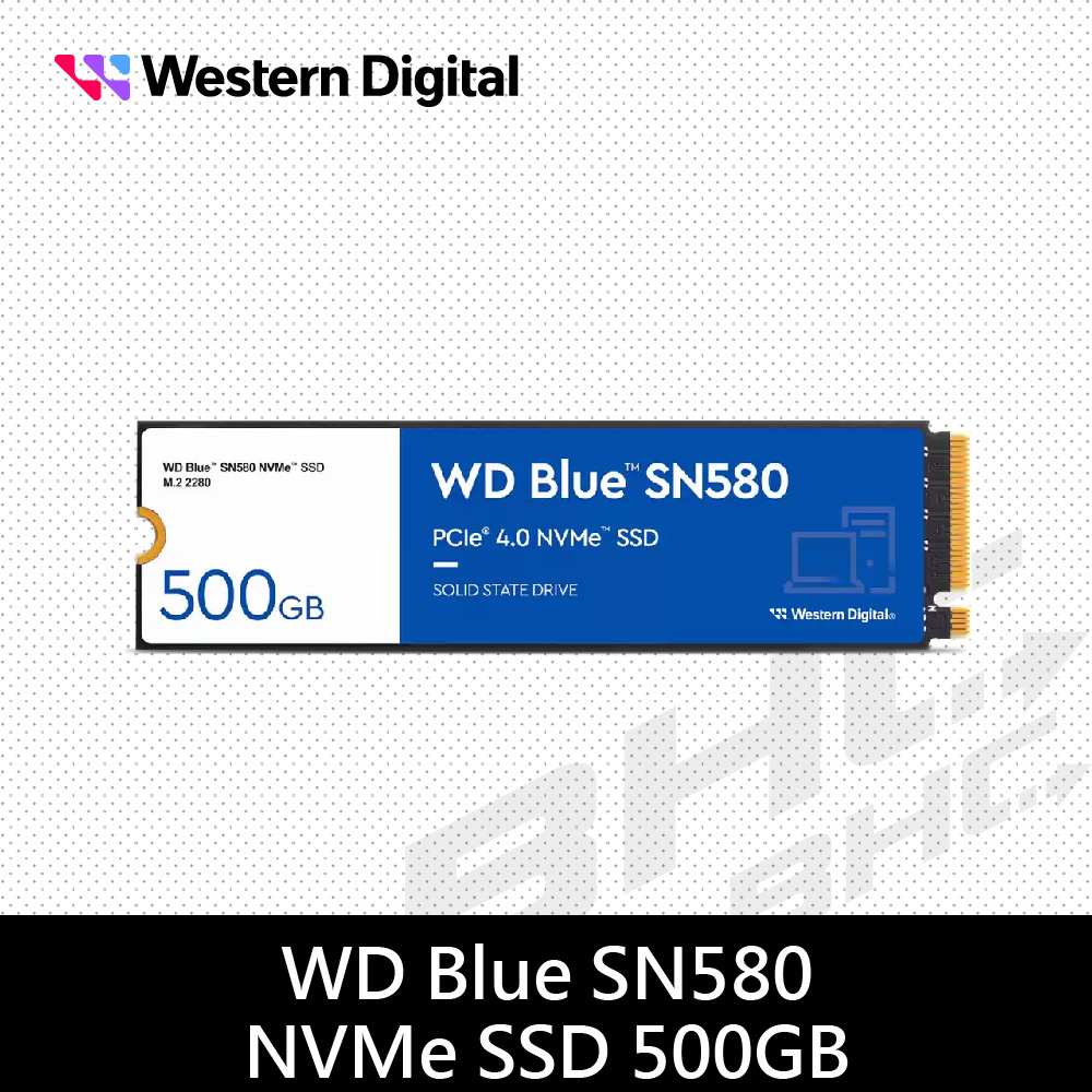 WD BLUE SN580 500GB (Gen4)M.2 PCIe(讀:4000M/寫3600M)/TLC【五年】