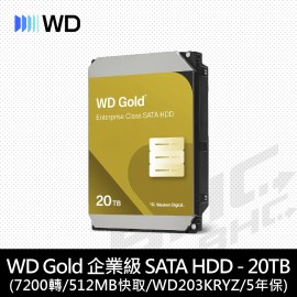 [限組裝]WD 20TB 7200轉/KRYZ/金標/5Y【WD203KRYZ】...