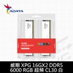 威剛 XPG 16GX2 DDR5 6000 RGB 超頻 CL30 白