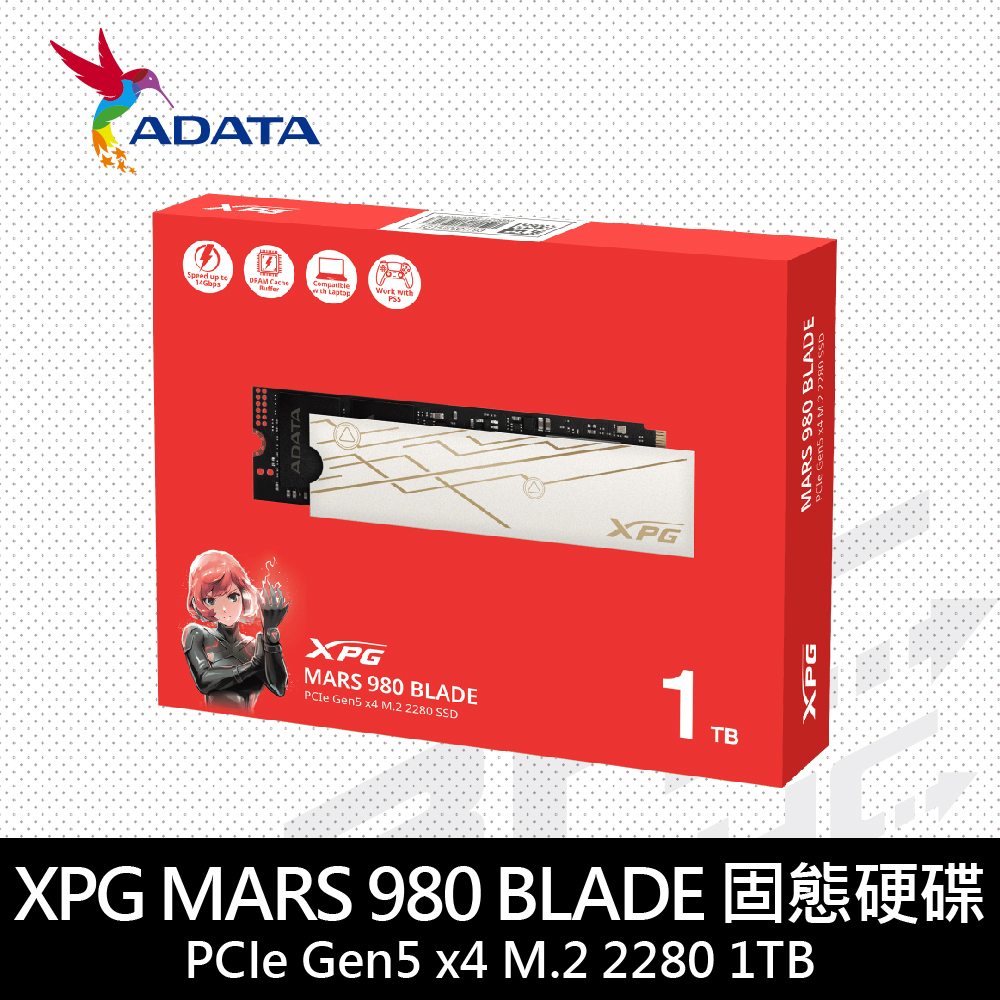 威剛 XPG MARS 980 BLADE 1TB Gen5(W:14000M/R:10000M)/5Y