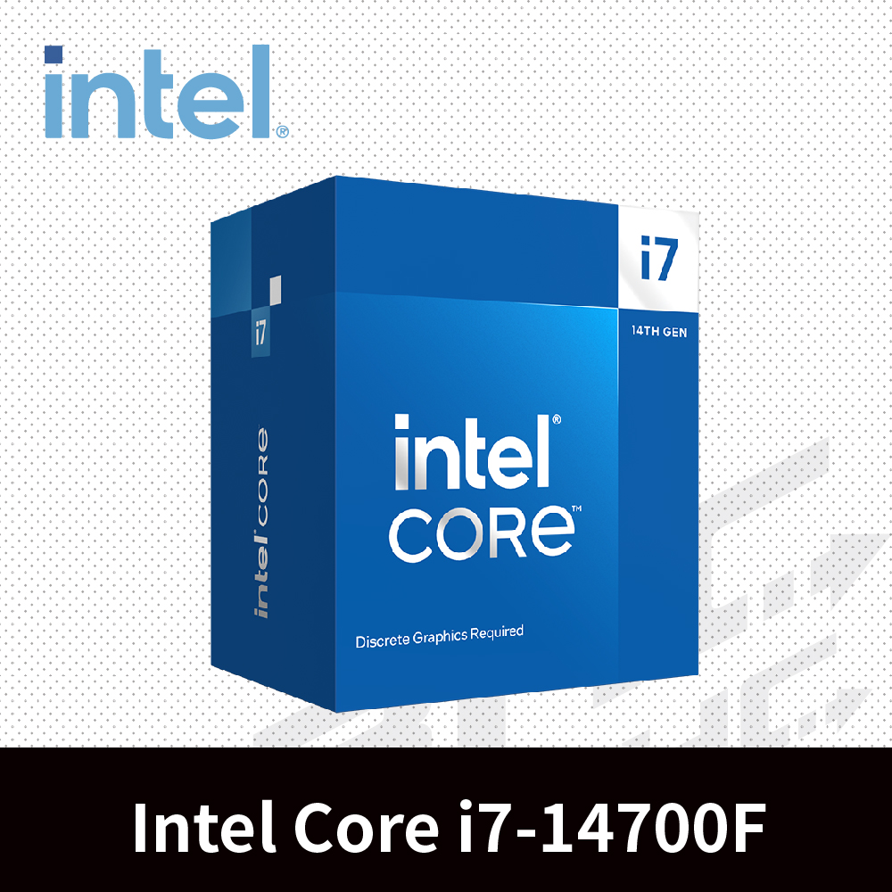 Intel® i7-14700F 8+12核心處理器 2.1GHz(Turbo 5.4GHz) / 快取 33MB /65W[無內顯]