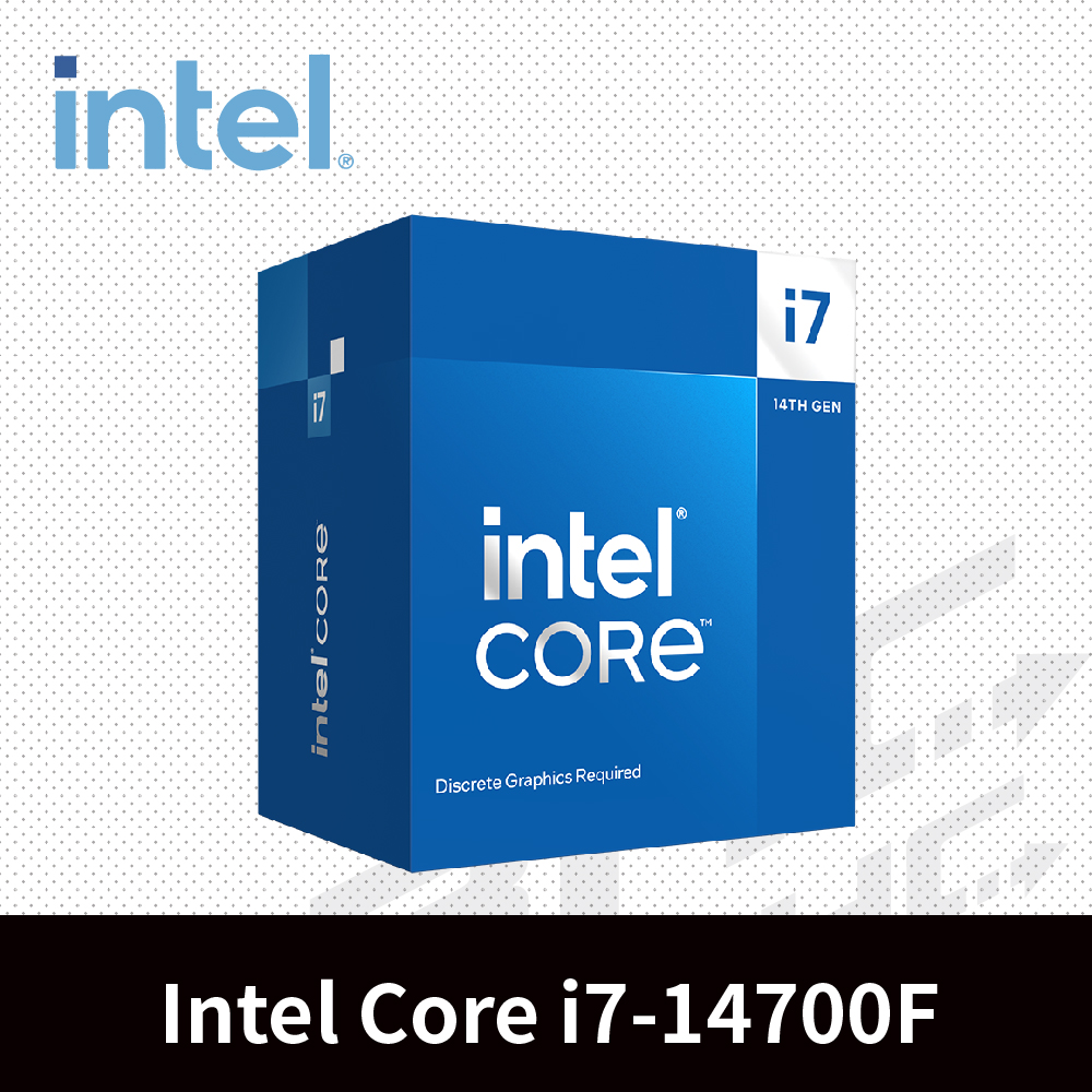 Intel® I7-14700F 8+12核心處理器 2.1GHz(Turbo 5.4GHz) / 快取 33MB /65W[無內顯]