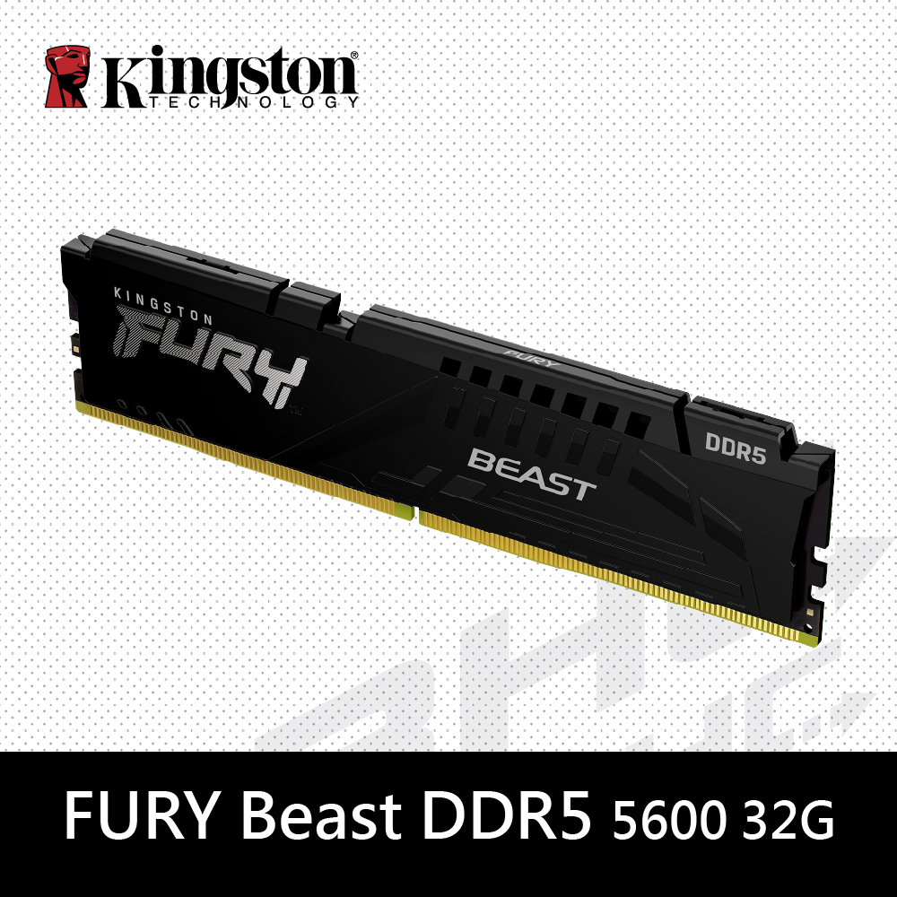 金士頓 32GB DDR5-5600 FURY Beast[CL36](KF556C36BBE-32)